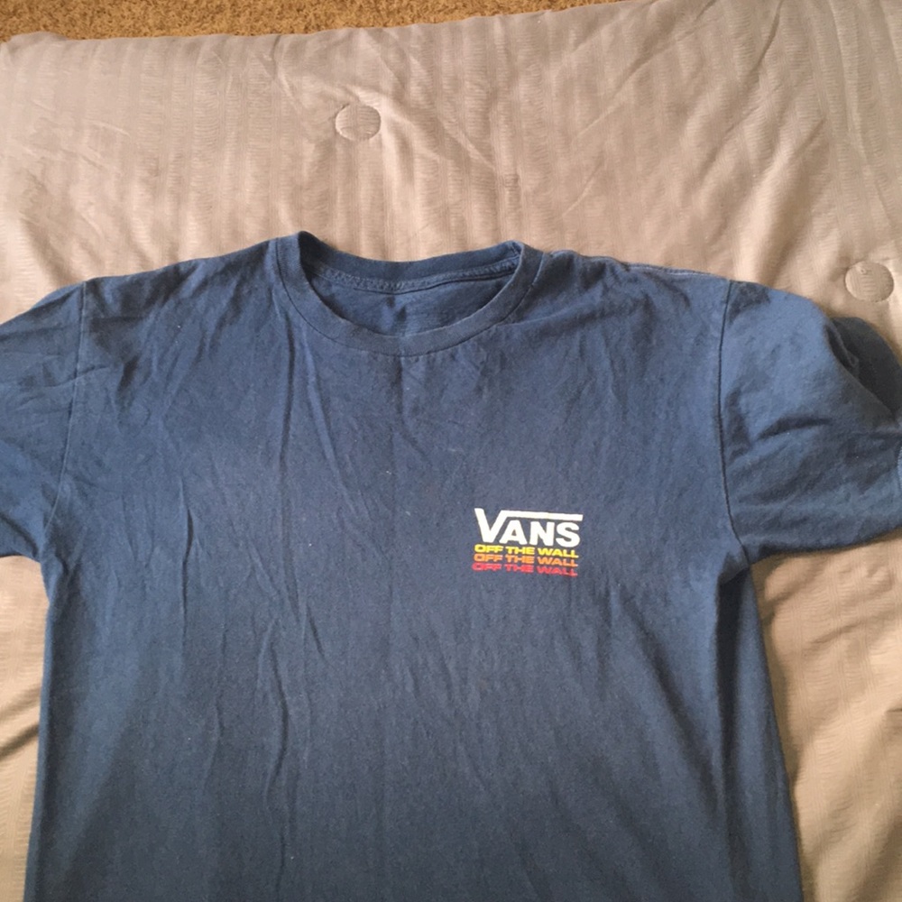 Blue Vans Tee w/ Multicolor Logo